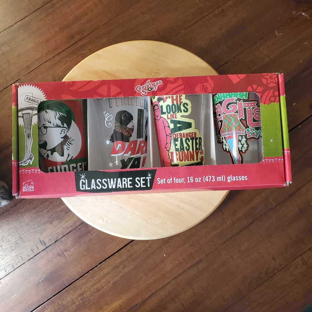 🆕 🌲 A CHRISTMAS STORY GLASSWARE SET Warner Brothers